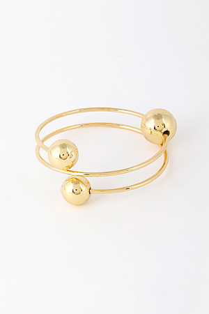Three Golden Ball Inserted Wrap Bracelet 5DCE10